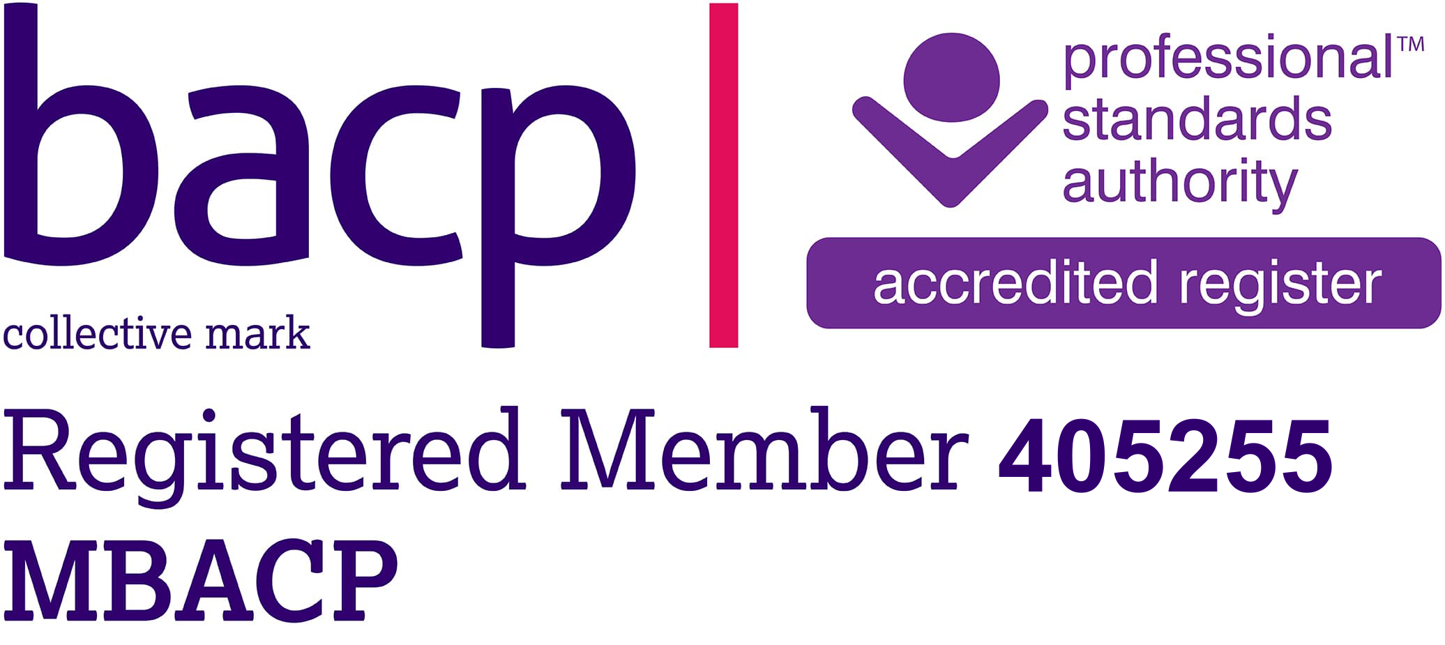 BACP logo with membership number on it